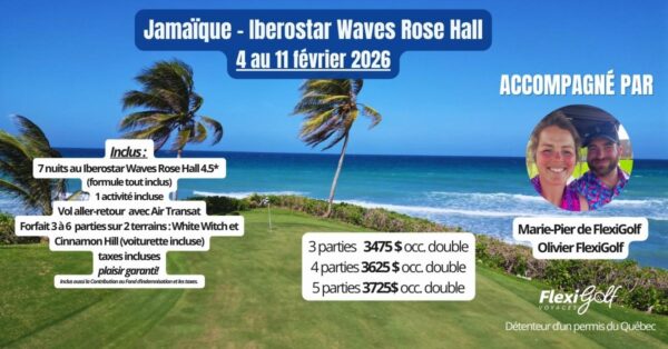 4 au 11 février 2026 - Voyage de groupe en Jamaïque - Iberostar Waves Rose Hall Beach