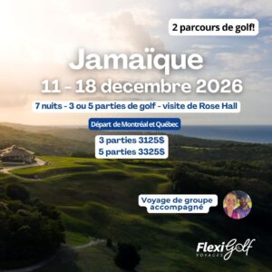 Voyage de groupe en Jamaïque du 11 au 18 décembre 2026 - Iberostar Waves Rose Hall - 2 parcours de golf